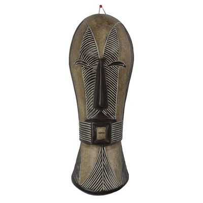 Alternate image for Hand-Carved Songye Woman African Sese Wood Wall Mask Songye Woman