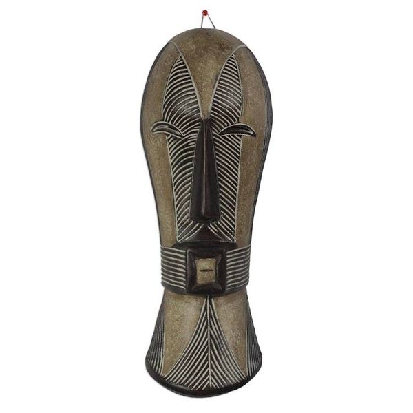Alternate image for Hand-Carved Songye Woman African Sese Wood Wall Mask Songye Woman