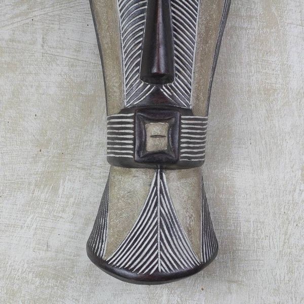 Alternate image for Hand-Carved Songye Woman African Sese Wood Wall Mask Songye Woman