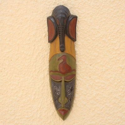 Alternate image for Unique African Wood Mask Krukudu Bird