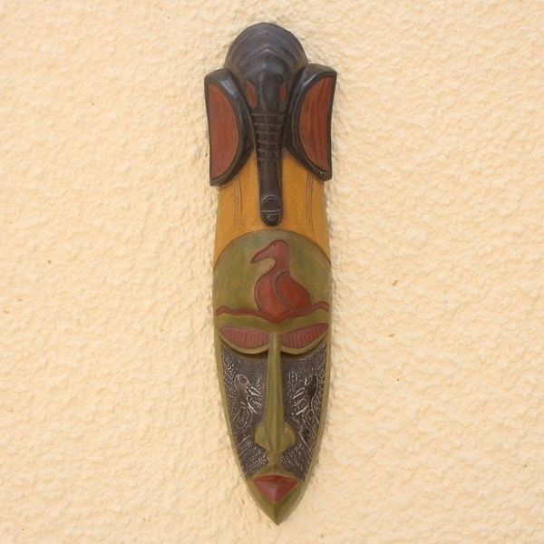Alternate image for Unique African Wood Mask Krukudu Bird