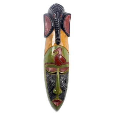 Alternate image for Unique African Wood Mask Krukudu Bird