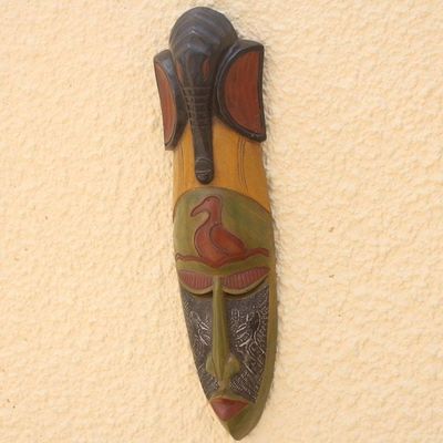 Alternate image for Unique African Wood Mask Krukudu Bird