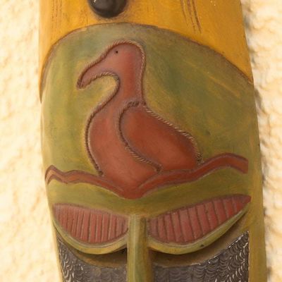 Alternate image for Unique African Wood Mask Krukudu Bird