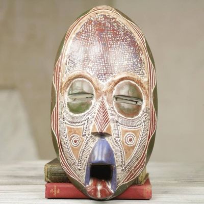 Alternate image for Antique-Style Authentic Ghost Theme African Mask Ghost Mask