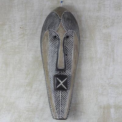 Alternate image for Hand-Carved Songye Man African Sese Wood Wall Mask Songye Man