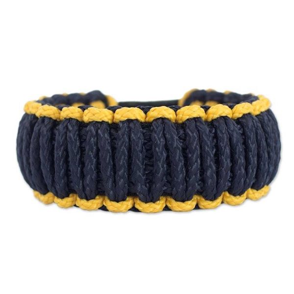 Alternate image for Mens Wristband Bracelet Amina in Gold and Navy