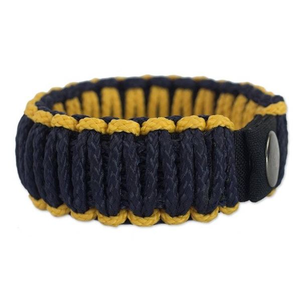 Alternate image for Mens Wristband Bracelet Amina in Gold and Navy