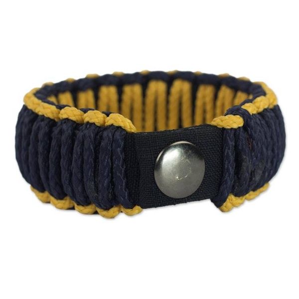 Alternate image for Mens Wristband Bracelet Amina in Gold and Navy