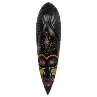 Alternate image for Artisan Crafted Beaded African Mask Ashanti Warrior Queen