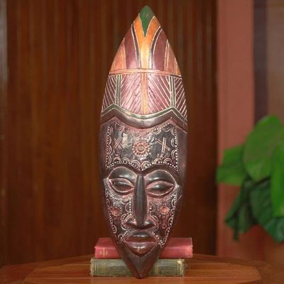 Alternate image for Fair Trade Original Design African Wood Mask from Ghana Peace to the World