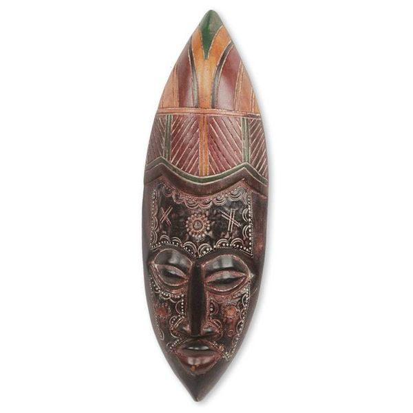 Alternate image for Fair Trade Original Design African Wood Mask from Ghana Peace to the World