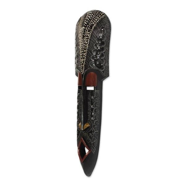 Alternate image for Ghanaian Sese Wood Mask with Embossed Aluminum Plating Ogyam