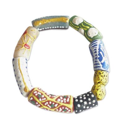 Alternate image for Colorful Eco-Friendly Beaded Bracelet from Ghana Smile at You