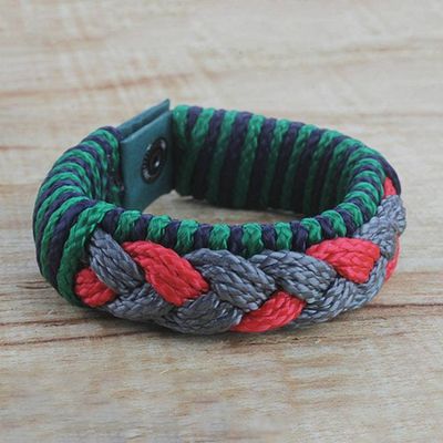Alternate image for Mens Multi-Color Braided Cord Wristband Bracelet Trailblazer