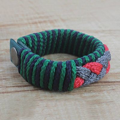 Alternate image for Mens Multi-Color Braided Cord Wristband Bracelet Trailblazer