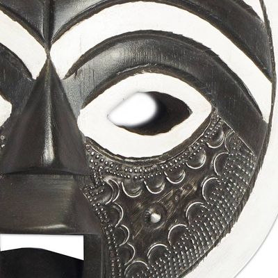 Alternate image for Circular West African Mask Handcrafted and Painted Rescued
