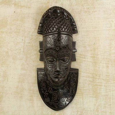 Alternate image for West African Decorative Carved Sese Wood Wall Mask Festac Festivities