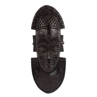 Alternate image for West African Decorative Carved Sese Wood Wall Mask Festac Festivities