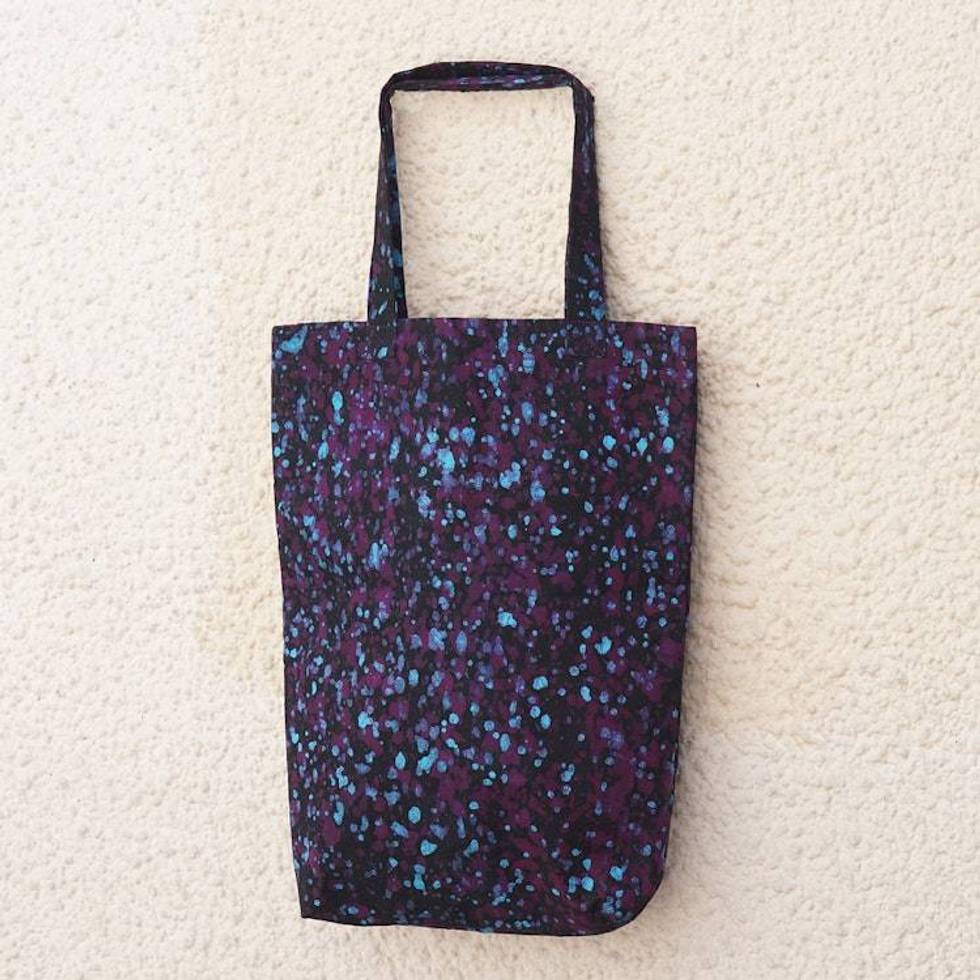 Handmade Batik Cotton Tote Bag with Vibrant Splatter Motifs 'Adira Sensations'
