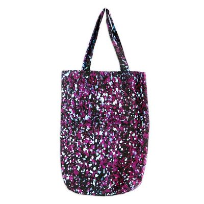 Alternate image for Handmade Batik Cotton Tote Bag with Vibrant Splatter Motifs Adira Sensations
