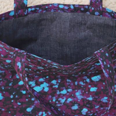 Alternate image for Handmade Batik Cotton Tote Bag with Vibrant Splatter Motifs Adira Sensations