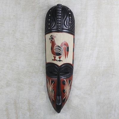 Alternate image for Sese Wood Rooster Bird Mask Hand Carved in Ghana Rooster