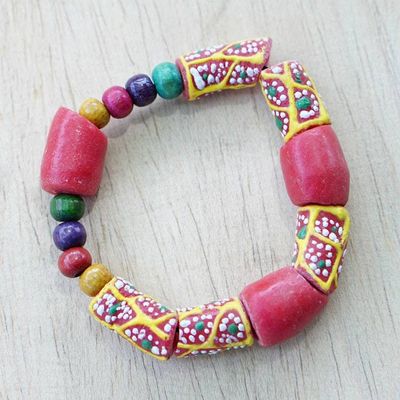 Alternate image for Hand Made Beaded Stretch Bracelet Kiss of Life