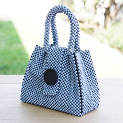 Alternate image for Eco-Friendly Modern Plastic Beaded Handle Bag from Ghana Periwinkle Today