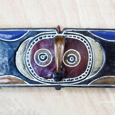 Alternate image for Hand Crafted Wood Mask Bwa Butterfly Bird