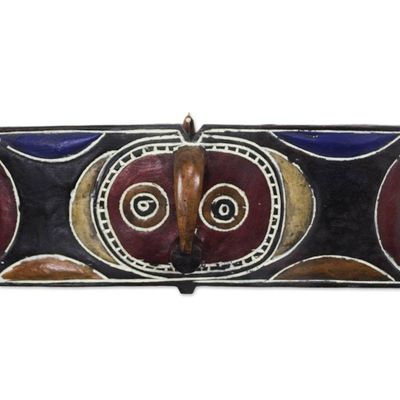 Alternate image for Hand Crafted Wood Mask Bwa Butterfly Bird