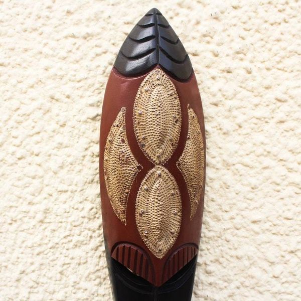 Alternate image for Hand Crafted African Wood Mask with Aluminum True Love