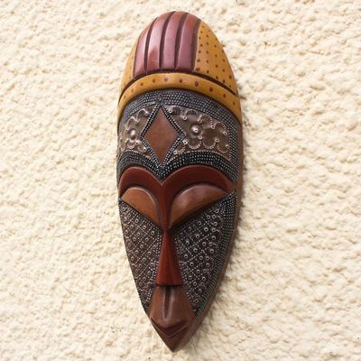 Alternate image for Ofuntum Wood Mask Brave King West Africa Brave King