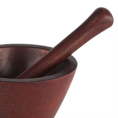 Alternate image for Hand-Carved Ebony Decorative Mortar and Pestle Set Graceful Lines