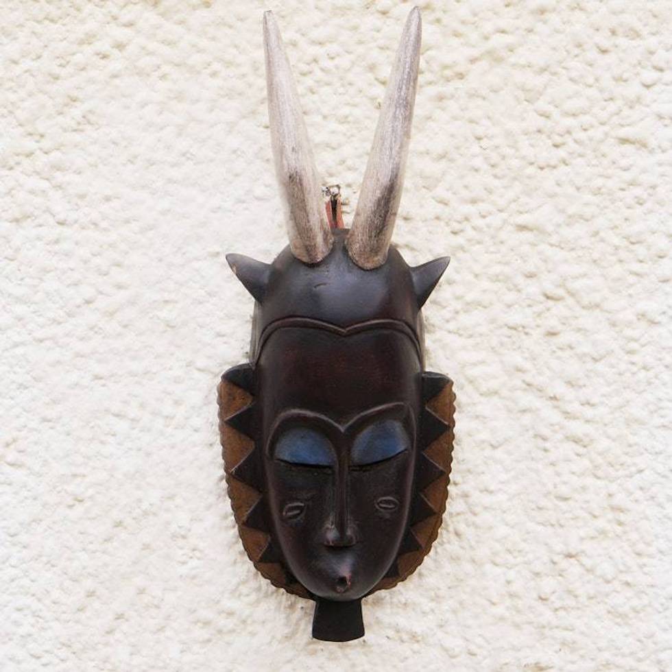 Ivorian wood mask 'Baule Warrior'