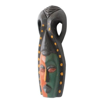 Alternate image for Ghanaian African Mask in Bright Colors Vibrant Ewe Elder
