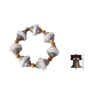 Alternate image for Handcrafted Modern Recycled Paper Beaded Bracelet Golden Dawn