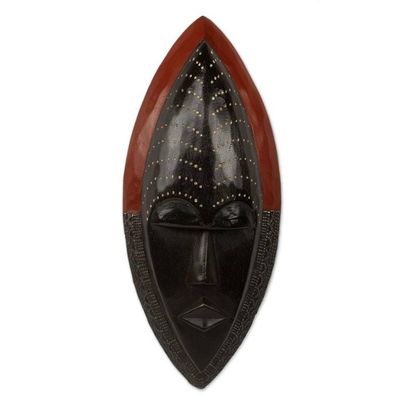 Alternate image for Handcrafted African Wood Mask for Wall Be Patient