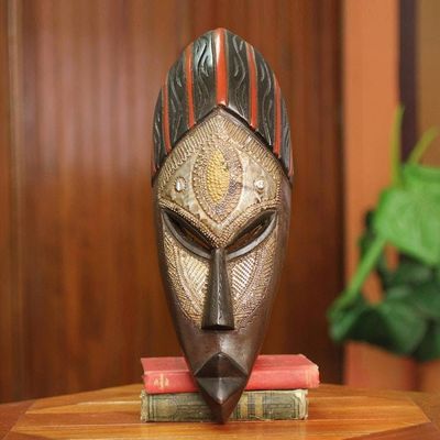 Alternate image for Hand Carved Wood African Mask Akan Akoma