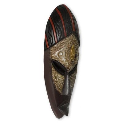 Alternate image for Hand Carved Wood African Mask Akan Akoma