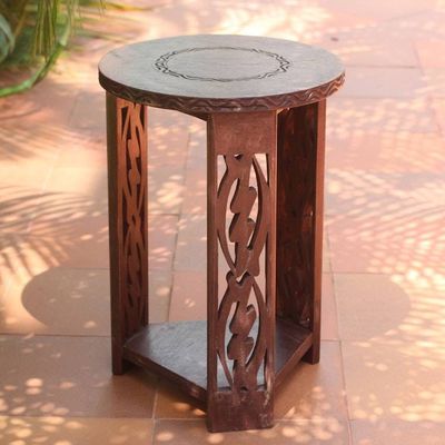 Alternate image for Wood accent table I Fear Only God