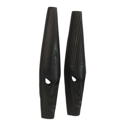Alternate image for Ashanti Wood Masks Pair Fighting Spirit