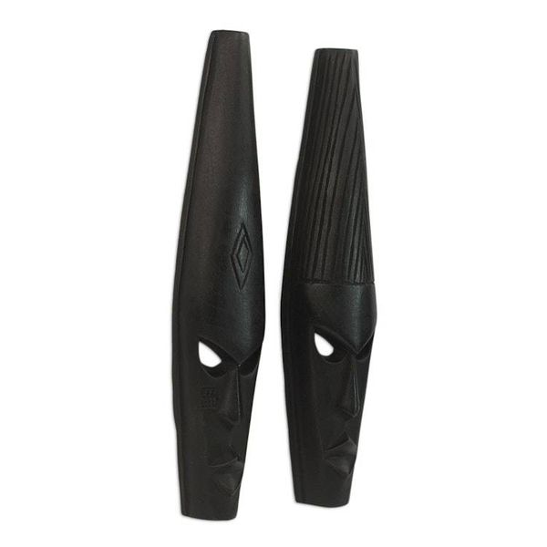 Alternate image for Ashanti Wood Masks Pair Fighting Spirit