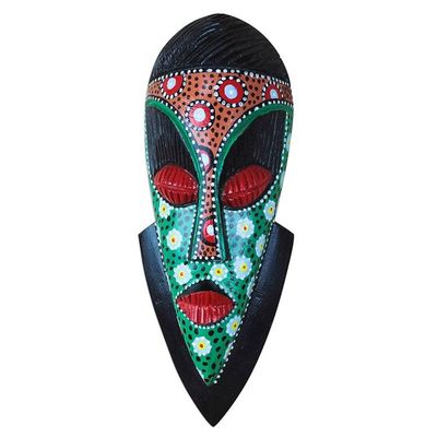 Alternate image for Handcrafted Colorful African Wood Mask from Ghana Face of Kindness