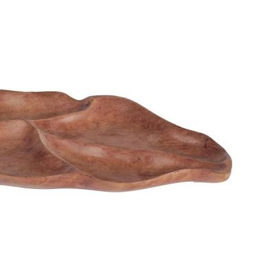 Alternate image for Handcrafted Light Ebony Wood Leaf Decorative Tray from Ghana Lush Leaf