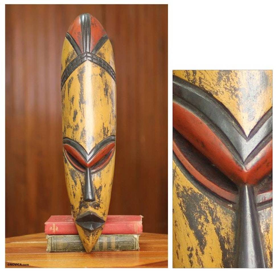 Hand Carved African Mask 'Amega'