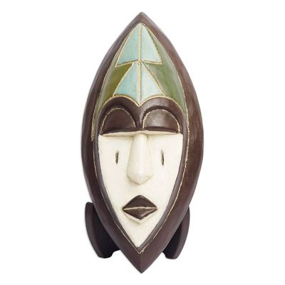 Alternate image for Hand Crafted African Wood Mask of Patience with Stand Patience