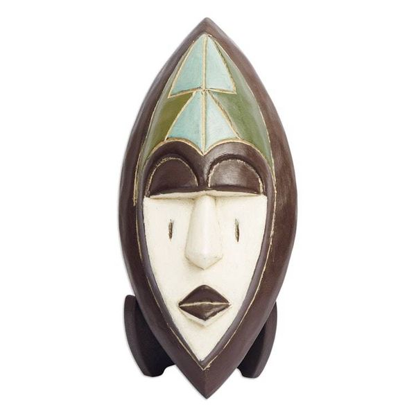 Alternate image for Hand Crafted African Wood Mask of Patience with Stand Patience