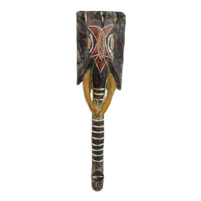 Alternate image for Handcrafted African Wood Elephant Mask from Ghana Elephant Trunk