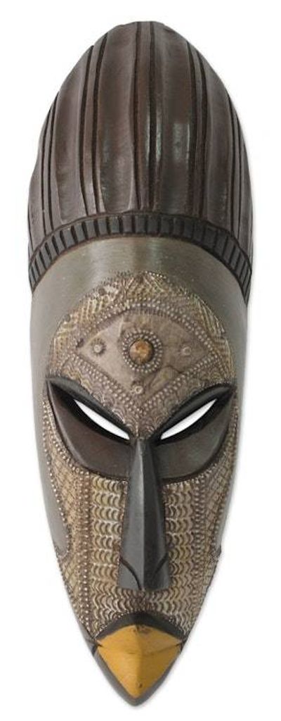Alternate image for Hand Carved African Mask from Ghana Akan Prince